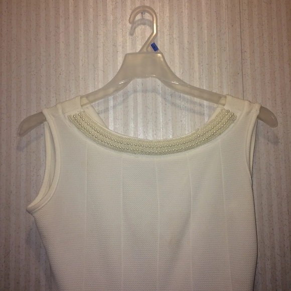 off white dress with pearls - Picture 2 of 2